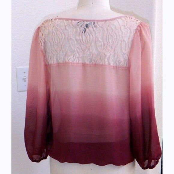 Sheer dusky rose gradient top - Picture 4 of 4